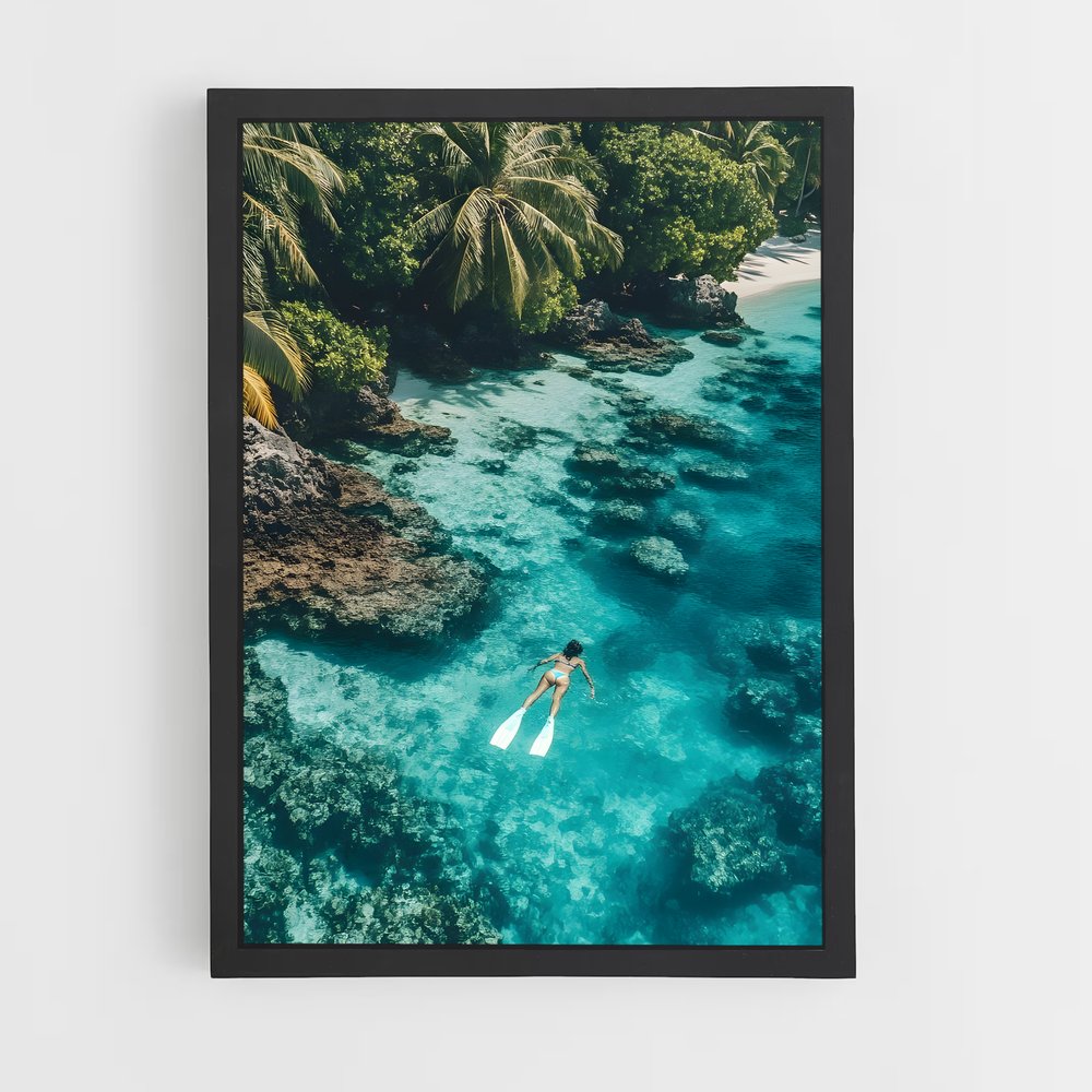 Poster Plongée Paradisiaque – affiche Plongée sous-marine (vue 2)